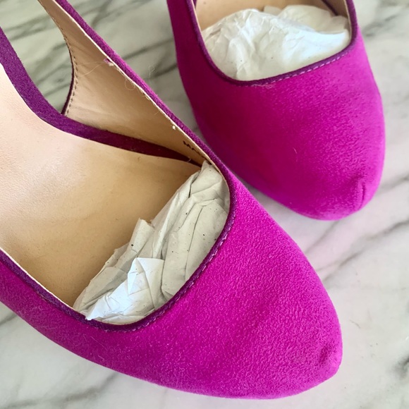 Magenta Suede Pumps - Picture 2 of 7